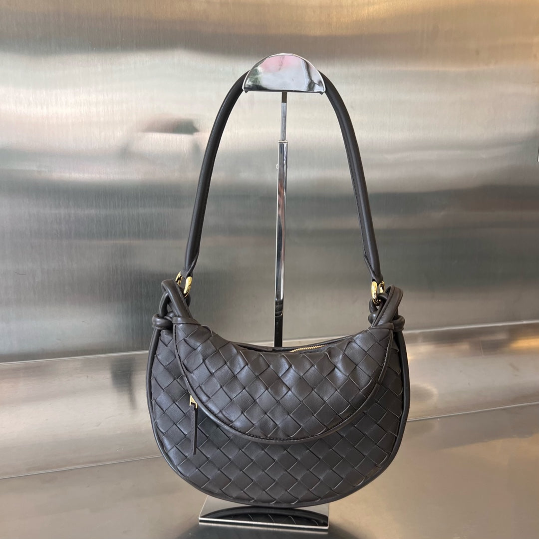 Luxury Bottega Veneta MEDIUM GEMELLI 36 CHOCOLATE LAMBSKIN