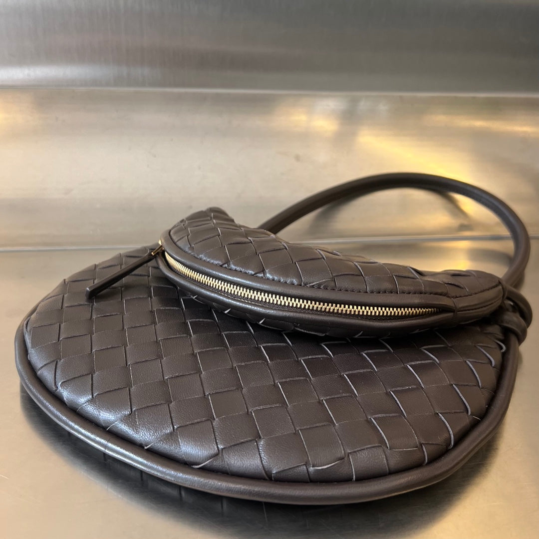 Luxury Bottega Veneta MEDIUM GEMELLI 36 CHOCOLATE LAMBSKIN