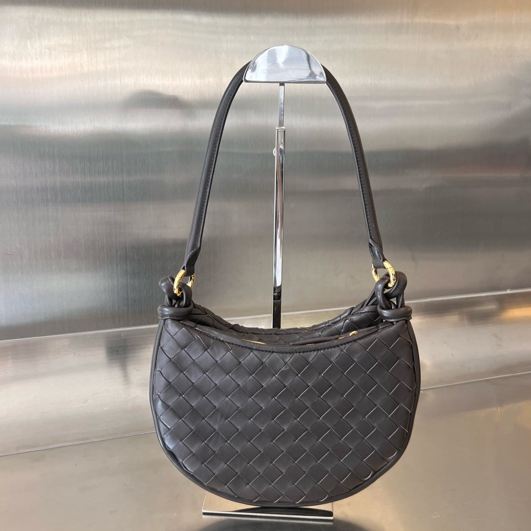 Luxury Bottega Veneta MEDIUM GEMELLI 36 CHOCOLATE LAMBSKIN