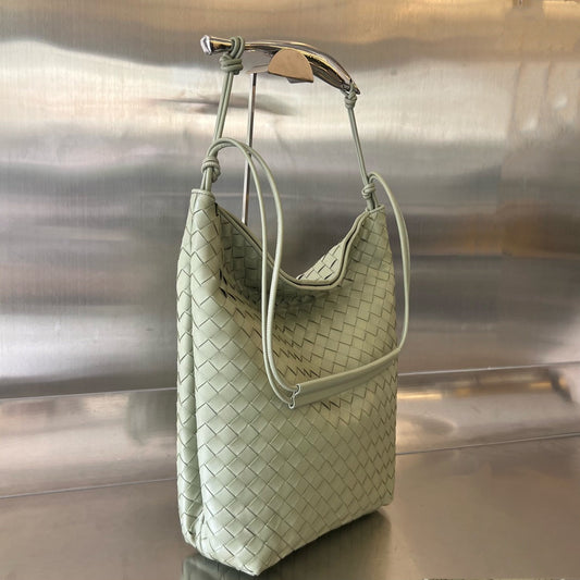 Luxury Bottega Veneta SARDINE HOBO 41 TRAVERTINE LAMBSKIN