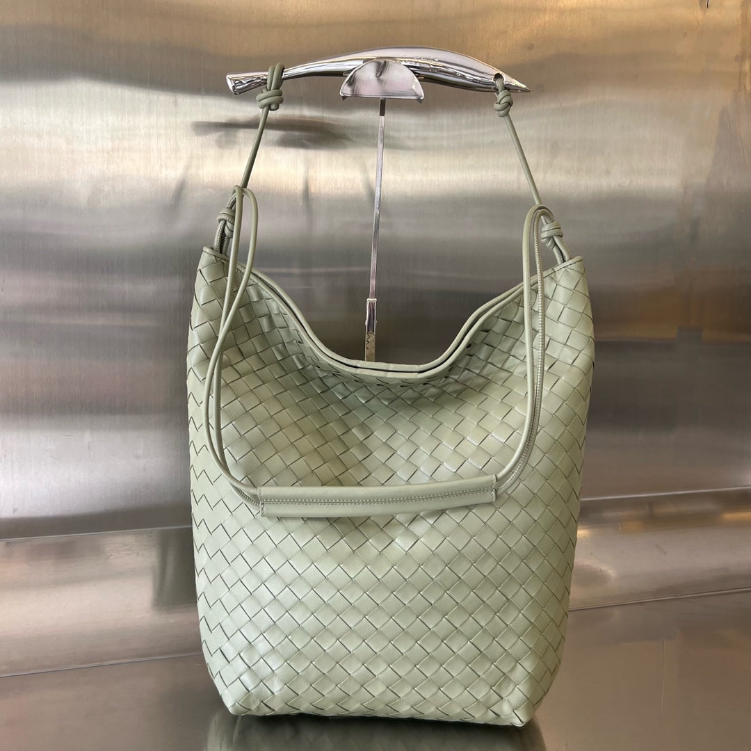 Luxury Bottega Veneta SARDINE HOBO 41 TRAVERTINE LAMBSKIN