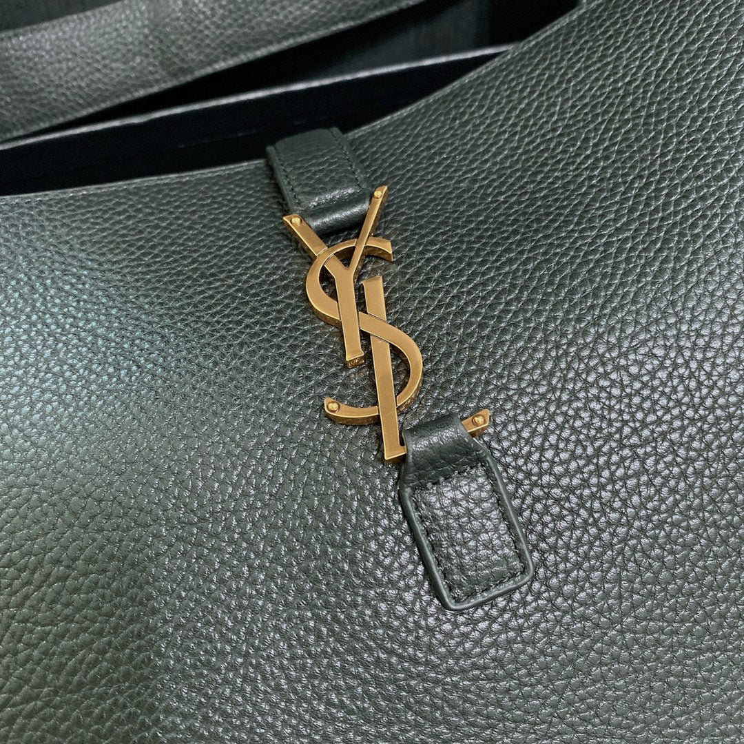 Luxury Saint Laurent BEA HOBO 50 GRAINED BLACK LEATHER