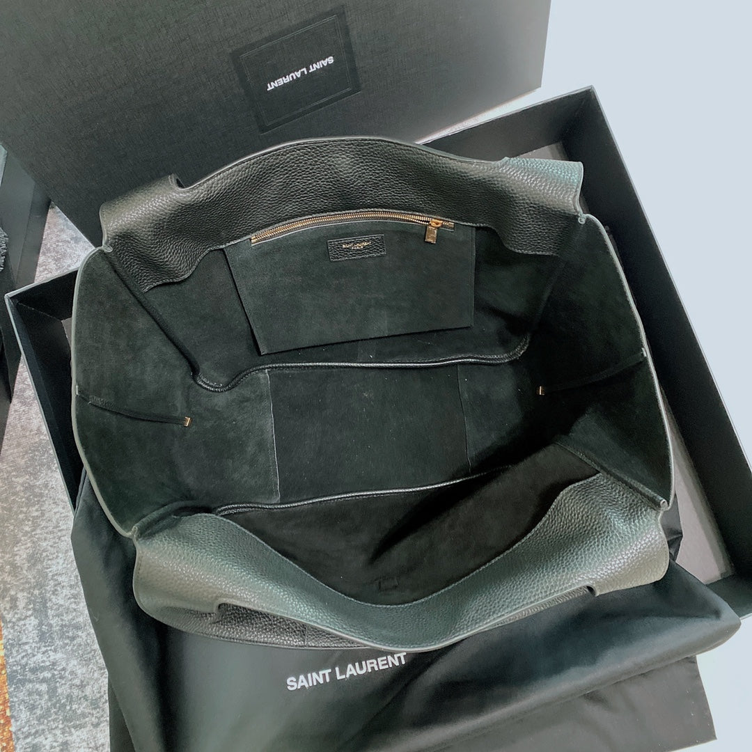 Luxury Saint Laurent BEA HOBO 50 GRAINED BLACK LEATHER