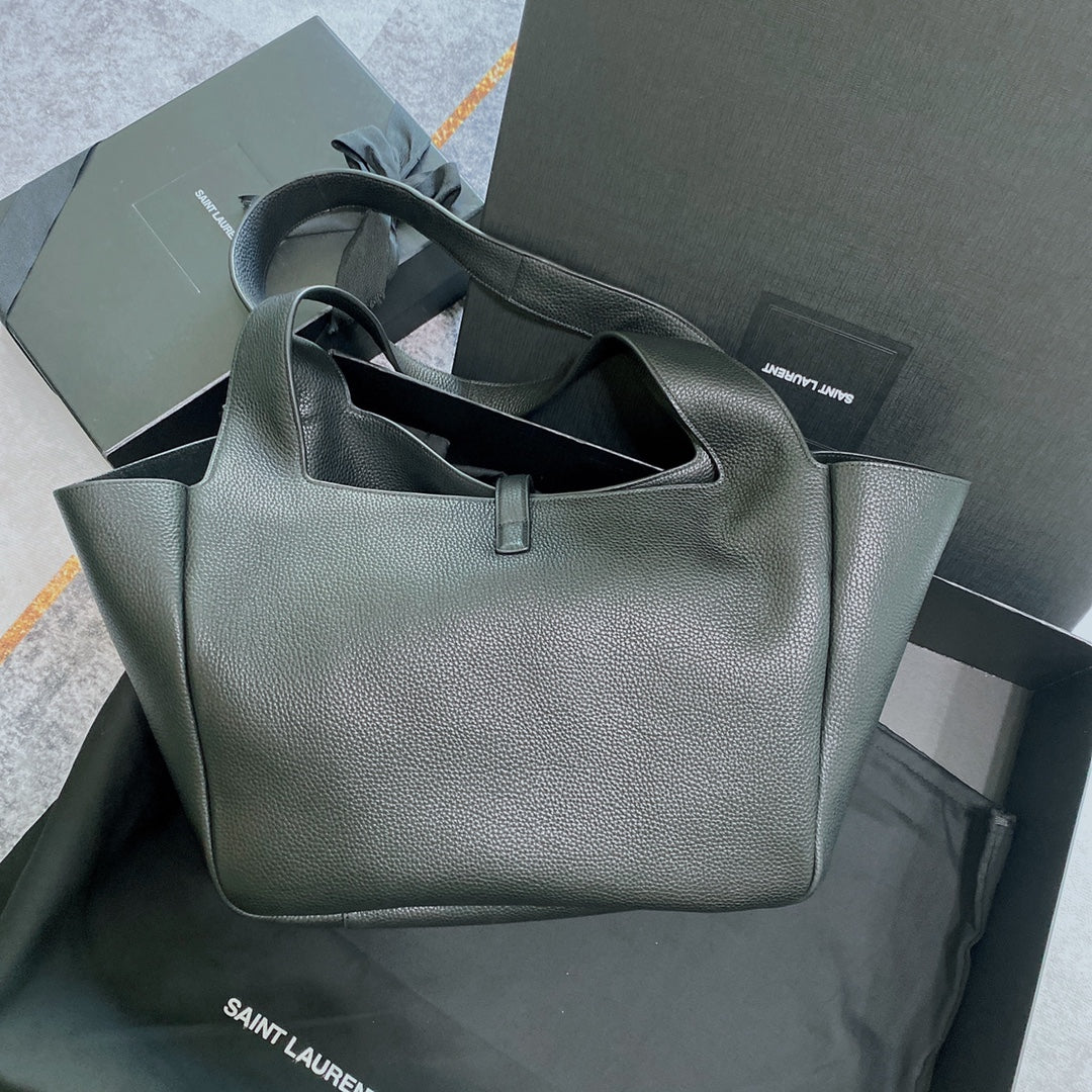Luxury Saint Laurent BEA HOBO 50 GRAINED BLACK LEATHER
