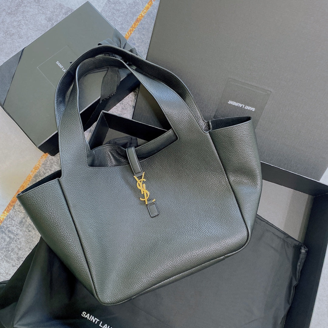 Luxury Saint Laurent BEA HOBO 50 GRAINED BLACK LEATHER