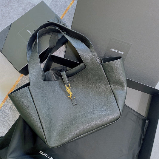 Luxury Saint Laurent BEA HOBO 50 GRAINED BLACK LEATHER