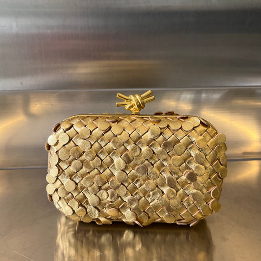 Luxury Bottega Veneta GOLDEN KNOT 19 IN GOLDEN LAMBSKIN