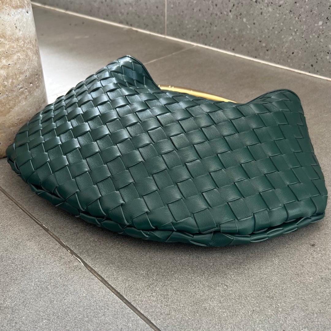Luxury Bottega Veneta SARDINE 33 WITH CHAIN IN DARK GREEN LAMBSKIN