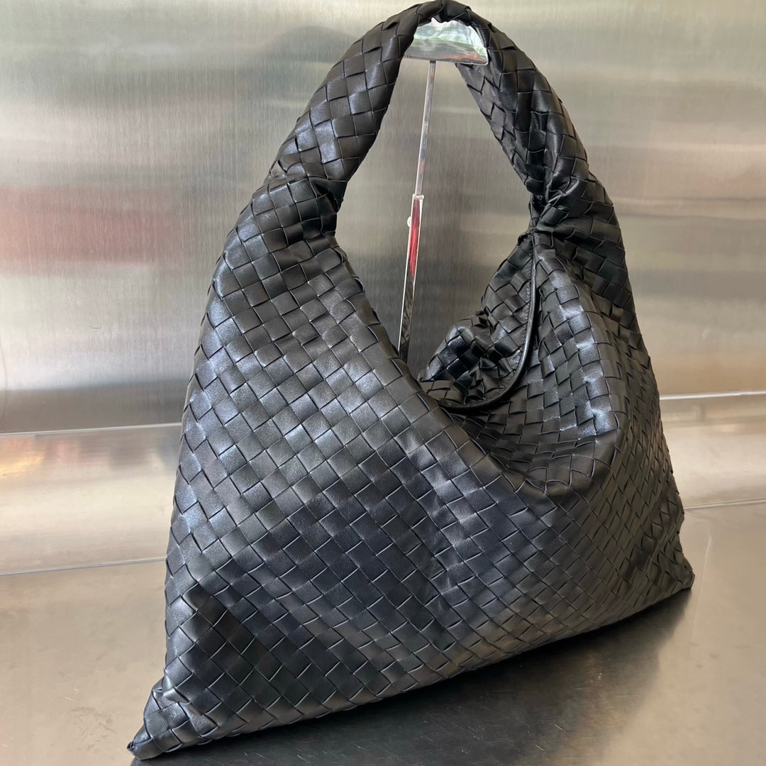 Luxury Bottega Veneta LARGE HOP 54 IN BLACK LAMBSKIN