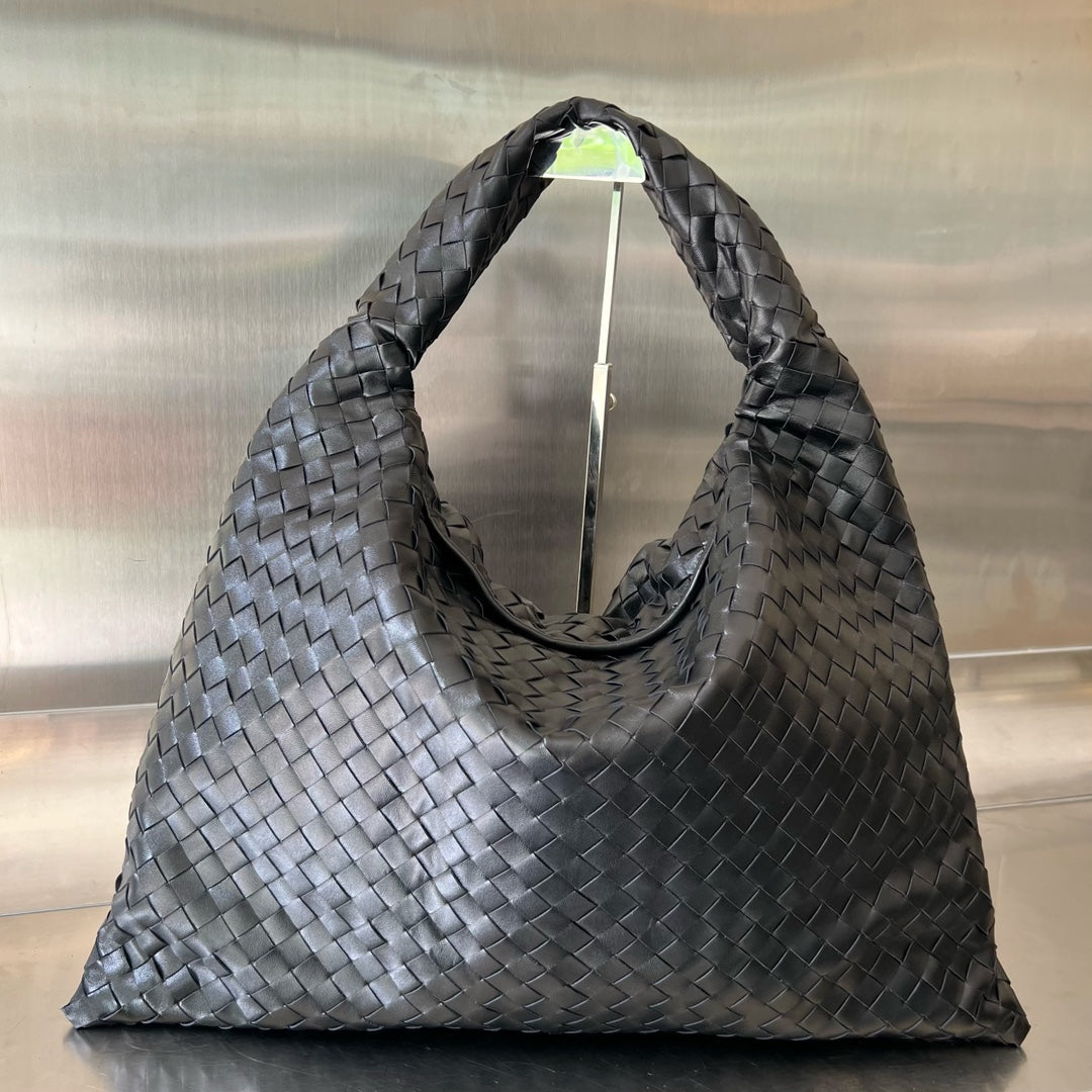 Luxury Bottega Veneta LARGE HOP 54 IN BLACK LAMBSKIN