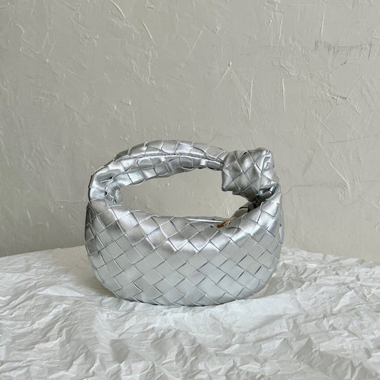 Luxury Bottega Veneta mini jodie 28 silver metalic lambskin