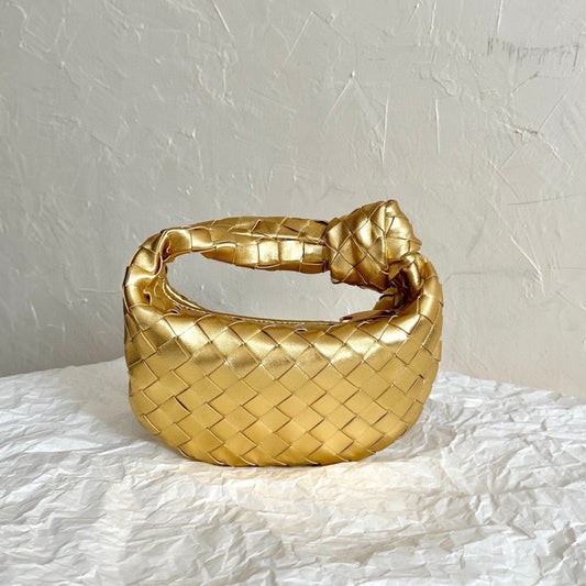Luxury Bottega Veneta mini jodie 28 gold metalic lambskin