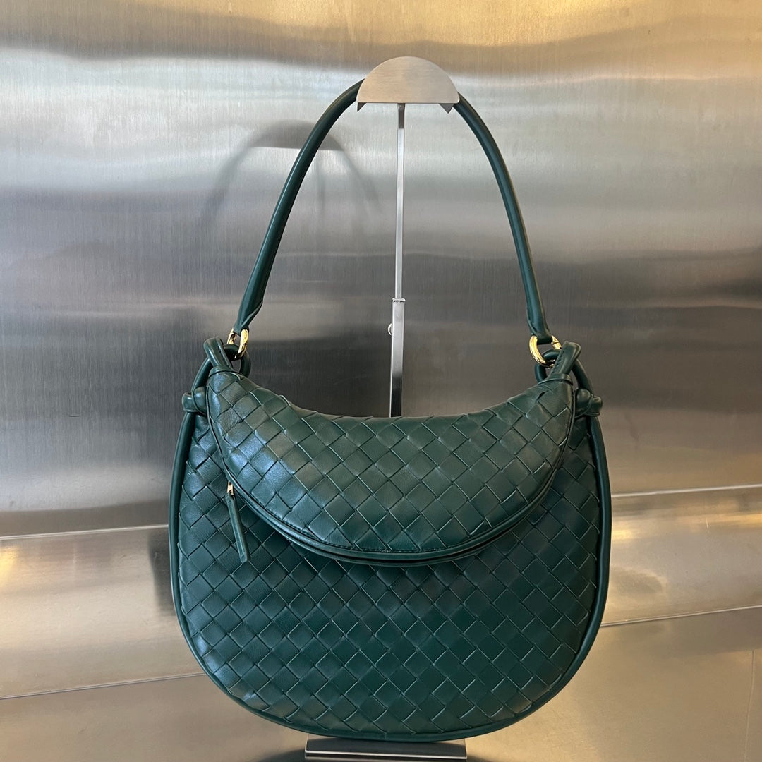 Luxury Bottega Veneta MEDIUM GEMELLI 36 DARK GREEN LAMBSKIN