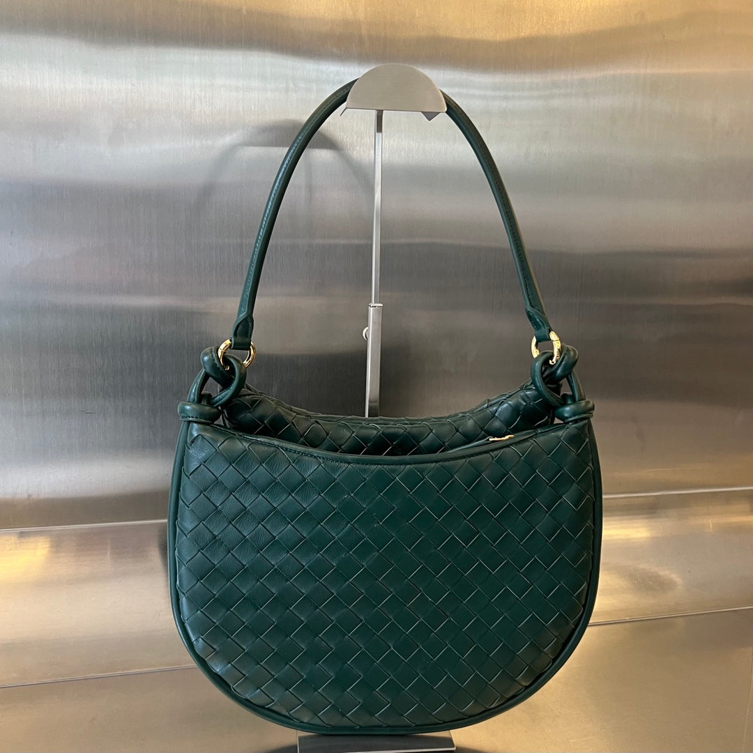 Luxury Bottega Veneta MEDIUM GEMELLI 36 DARK GREEN LAMBSKIN