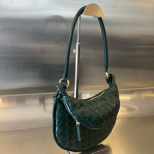 Luxury Bottega Veneta SMALL GEMELLI 24 IN DARK GREEN LAMBSKIN