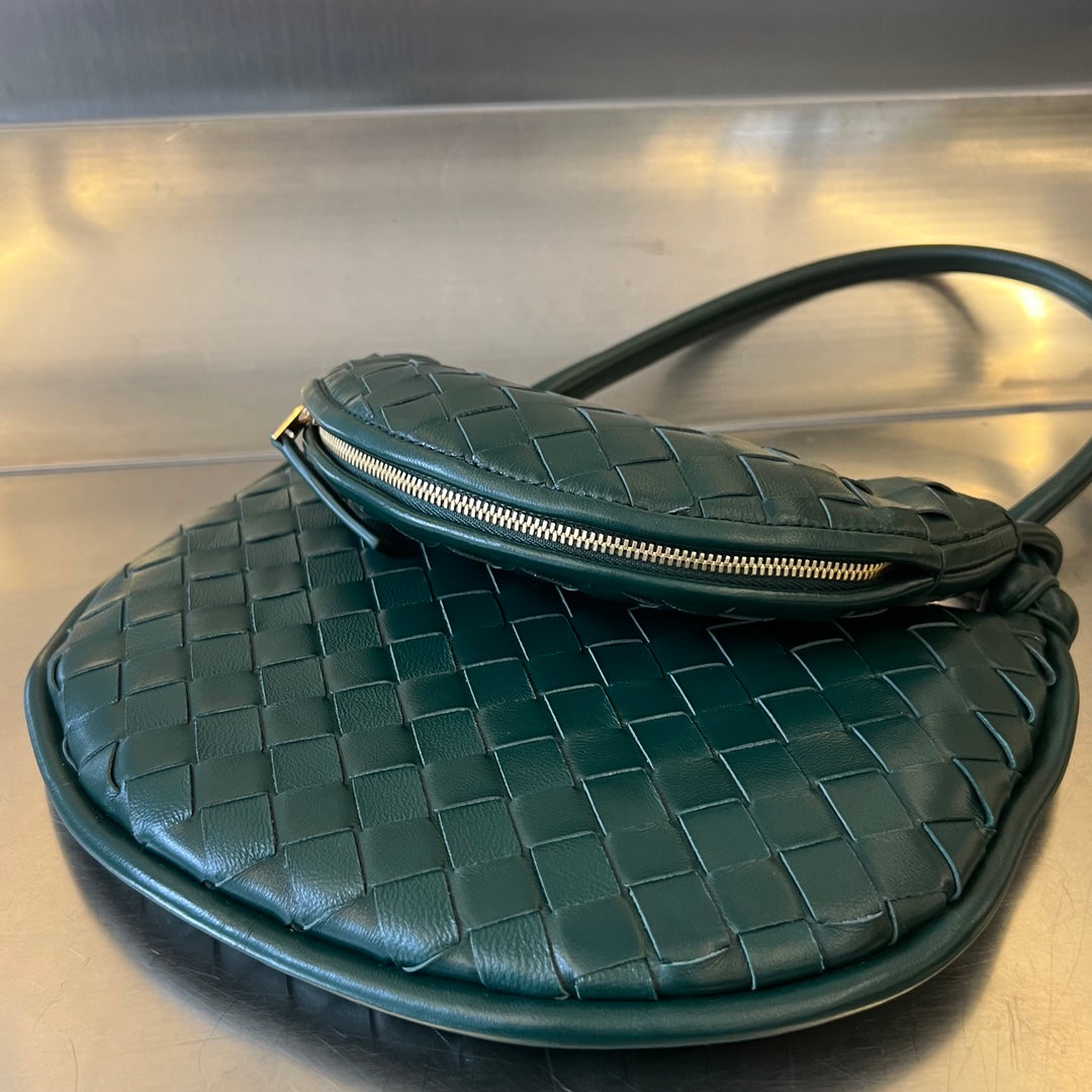 Luxury Bottega Veneta SMALL GEMELLI 24 IN DARK GREEN LAMBSKIN