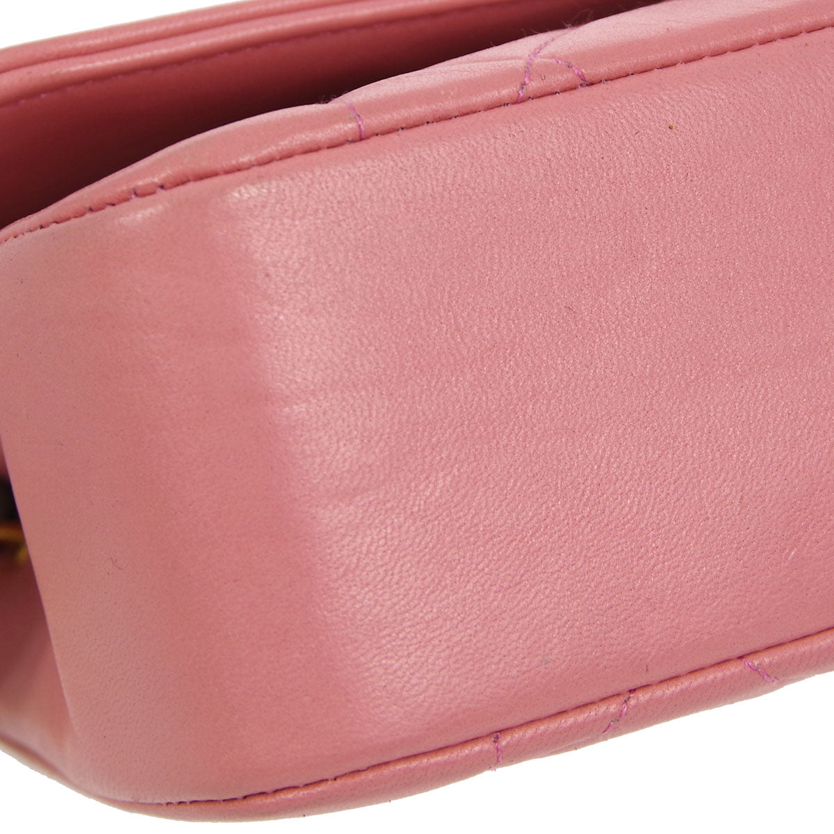 Luxury Chanel * 1989-1991 Pink Lambskin Border Flap Bag