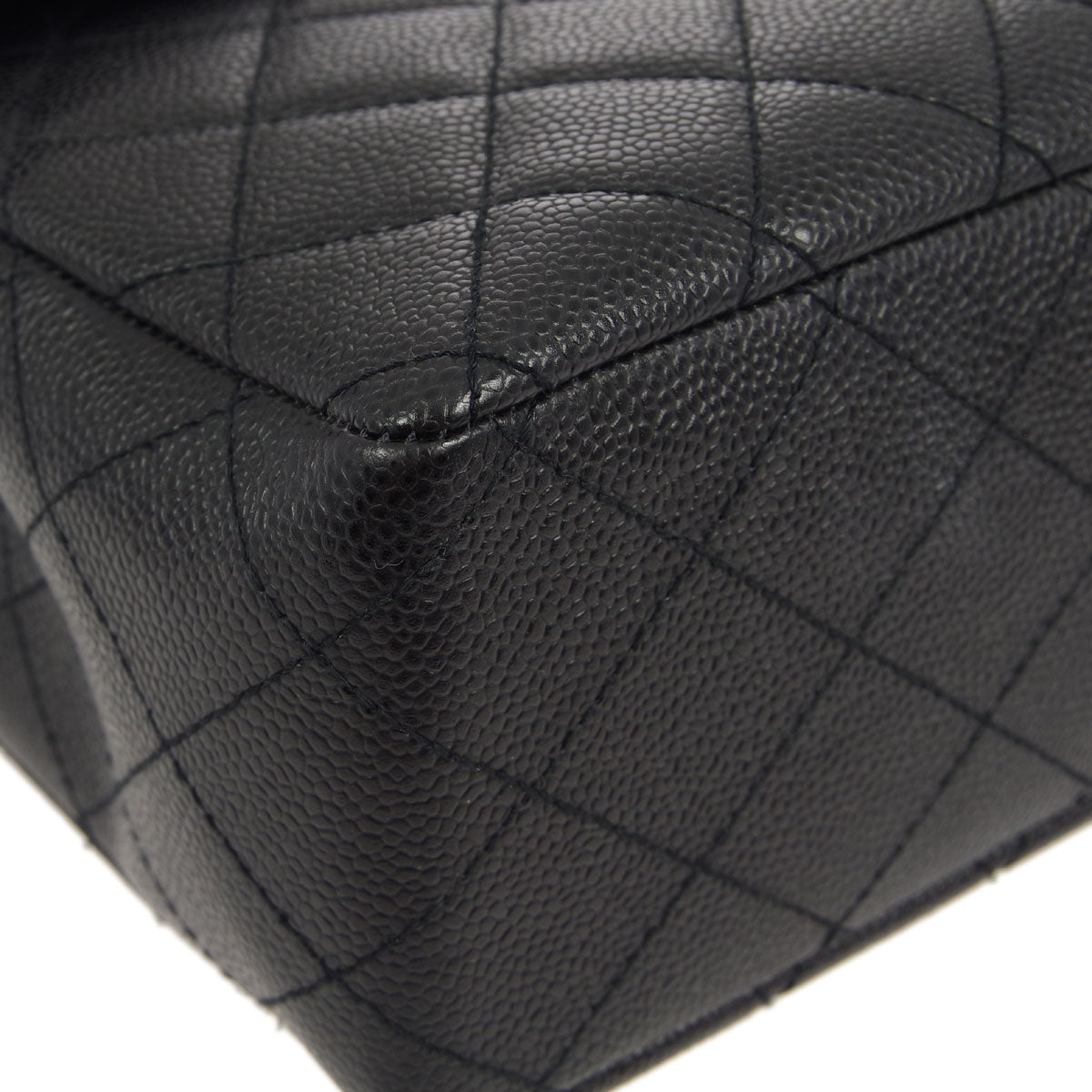 Luxury Chanel * 1997-1999 Black Caviar Jumbo Classic Flap Bag