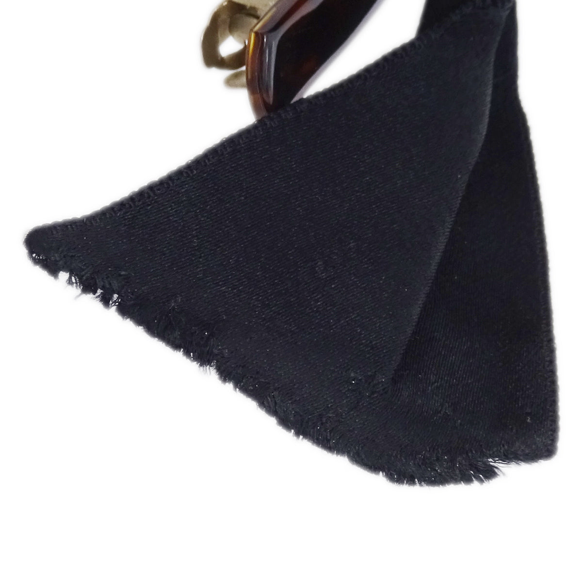 Luxury Chanel Bow Hair Barrette Black Satin
