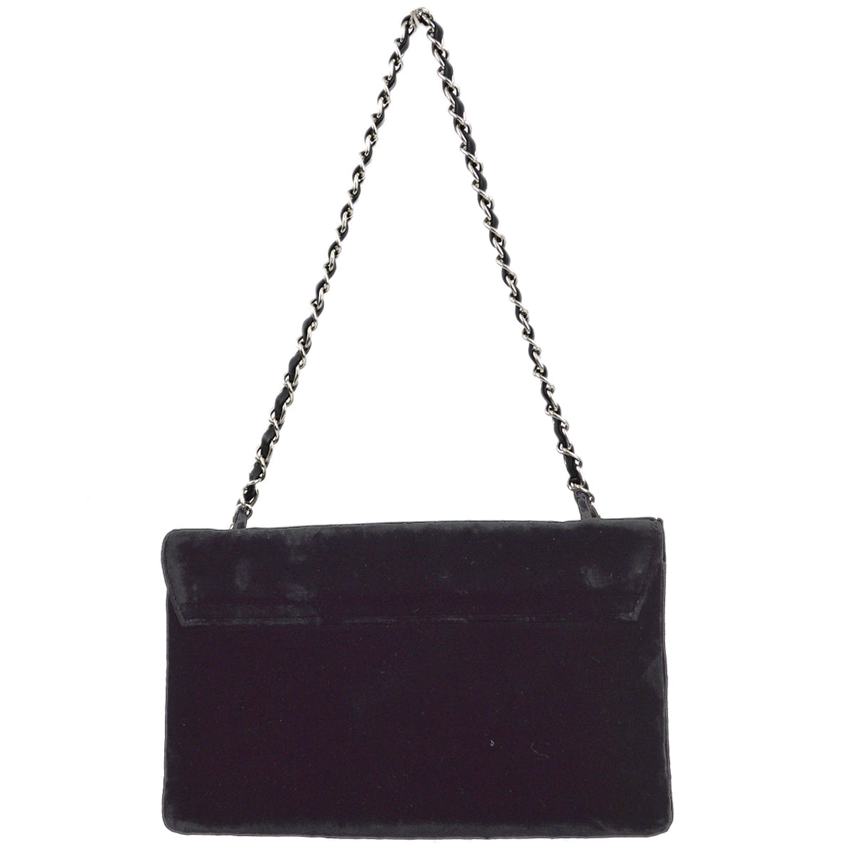 Luxury Chanel 2005-2006 Black Velvet Camelia Shoulder Bag
