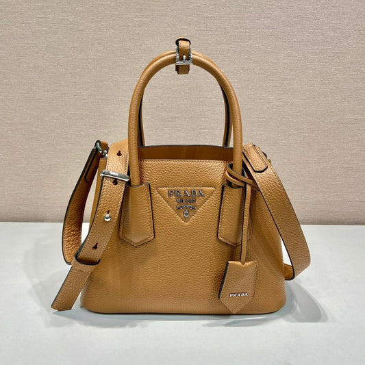 Luxury PradaSHOPPING BAG 25 IN GINGER BROWN DEERSKIN