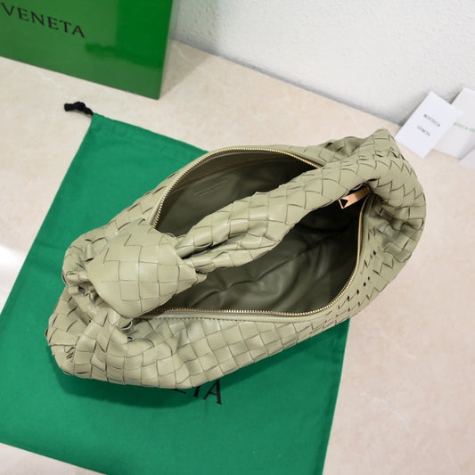 Luxury Bottega Veneta small jodie 48 light green lambskin