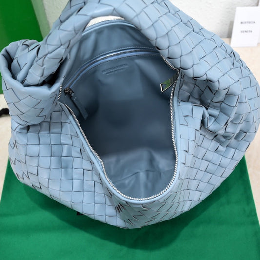 Luxury Bottega Veneta small jodie 48 cloud blue lambskin
