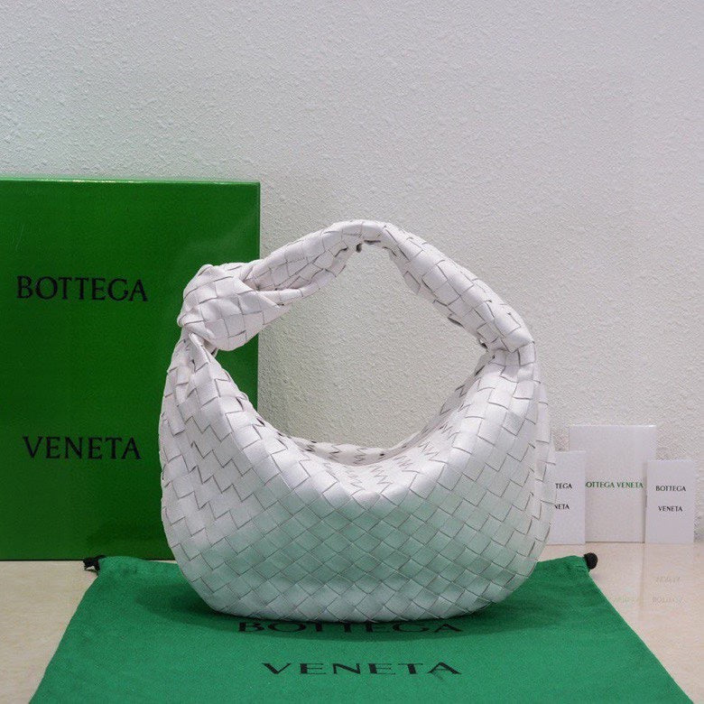 Luxury Bottega Veneta small jodie 48 white lambskin