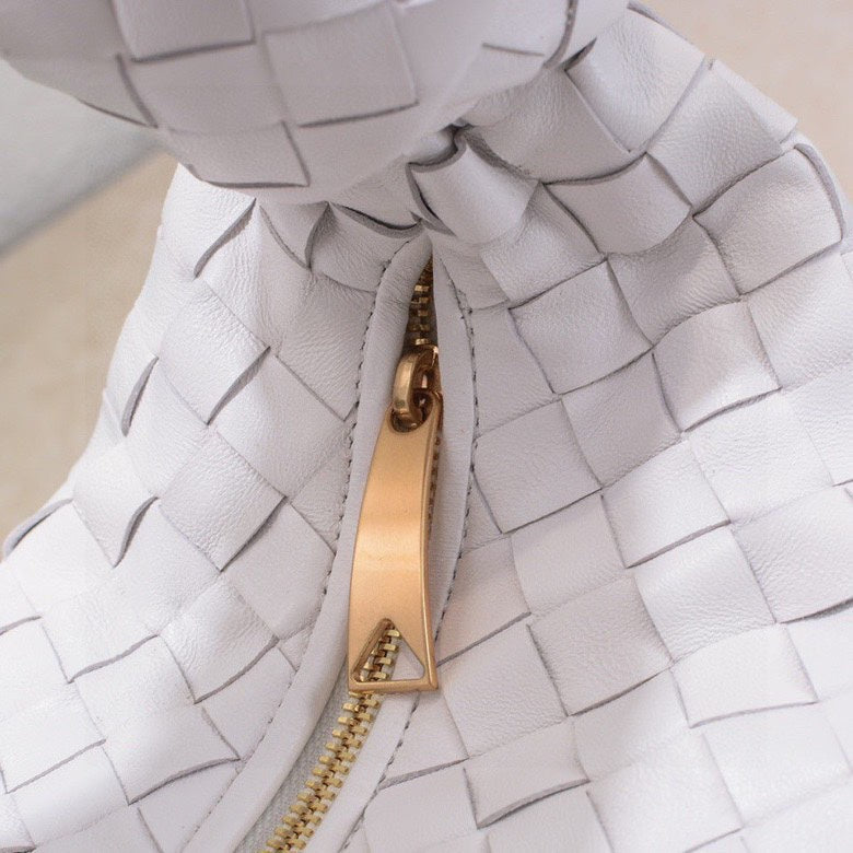Luxury Bottega Veneta small jodie 48 white lambskin