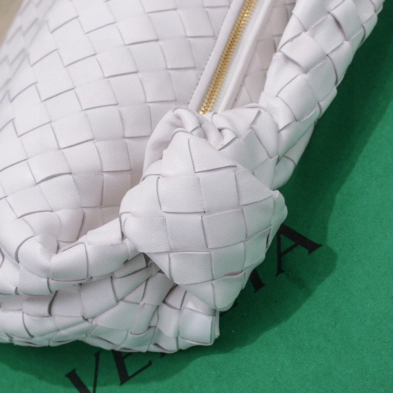 Luxury Bottega Veneta small jodie 48 white lambskin