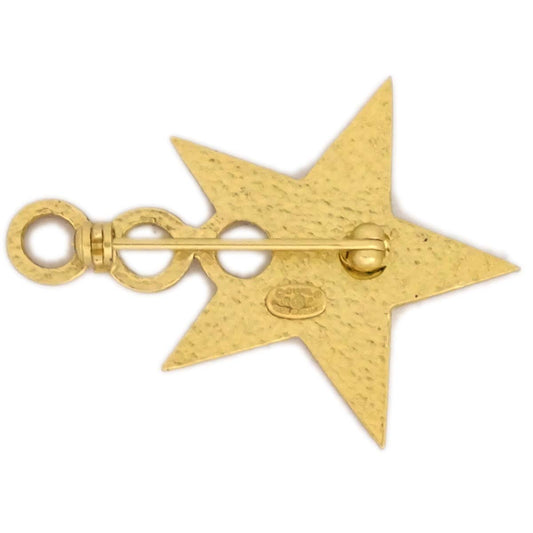 Luxury Chanel Star COCO Brooch Pin Black 01P