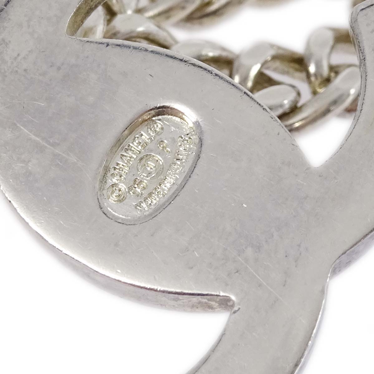 Luxury Chanel Turnlock Silver Chain Pendant Necklace 96P