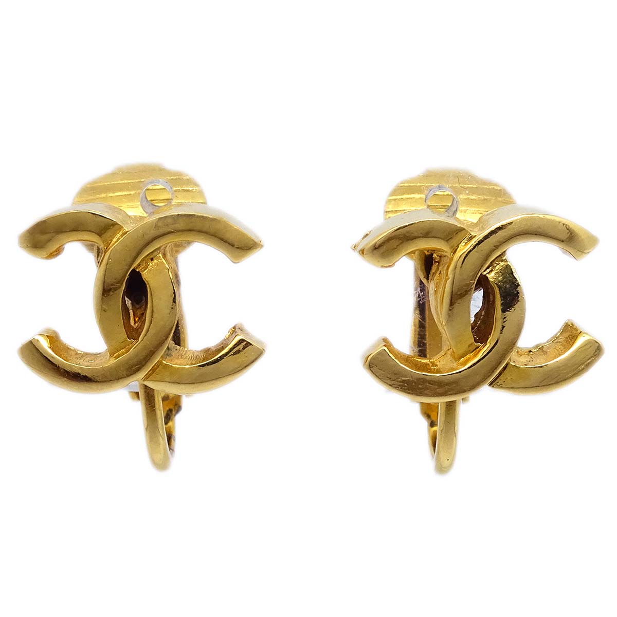 Luxury Chanel Mini CC Earrings Clip-On Gold 233