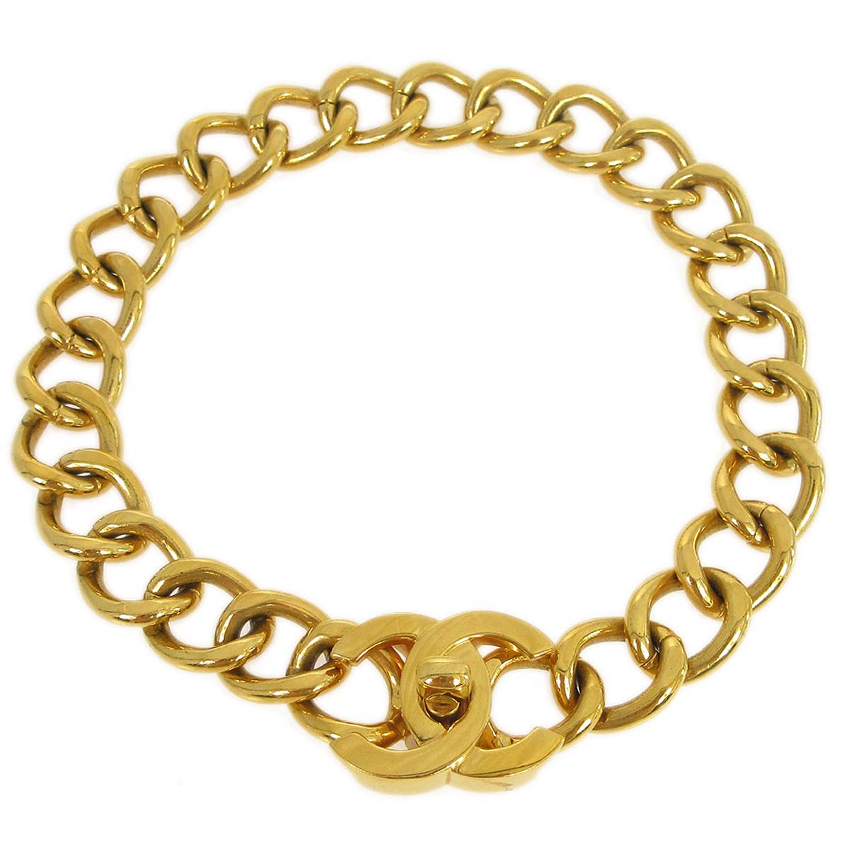 Luxury Chanel Turnlock Gold Chain Choker 95A