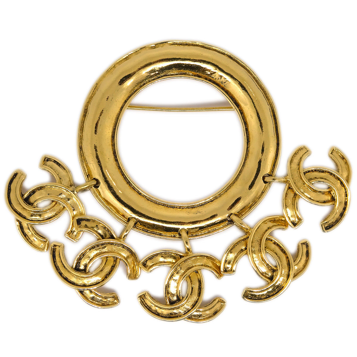 Luxury Chanel Fringe Brooch Pin Gold 94P