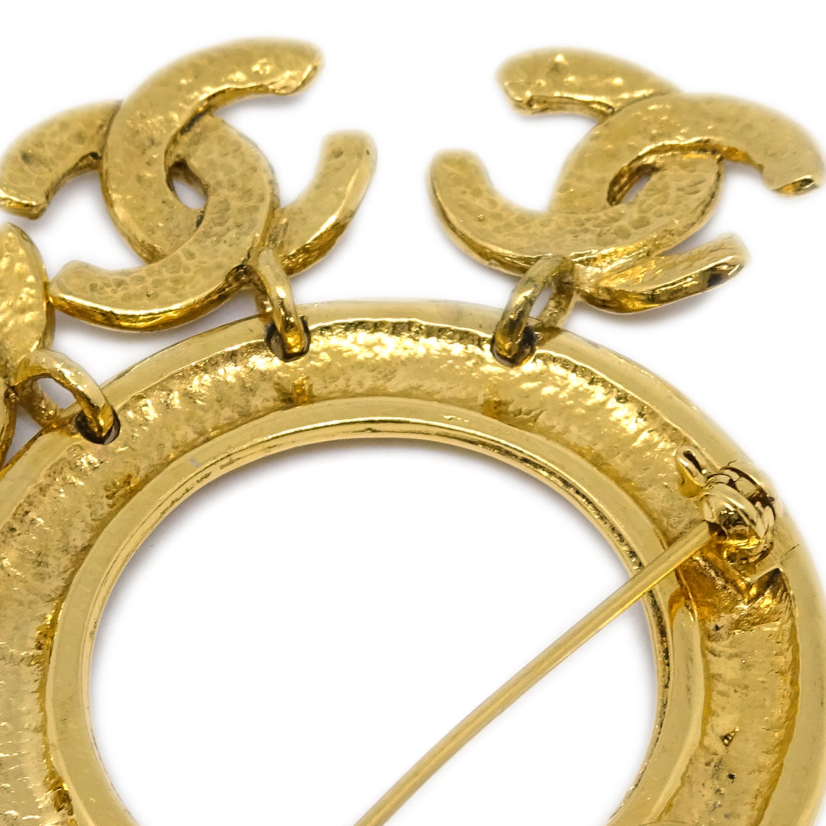 Luxury Chanel Fringe Brooch Pin Gold 94P