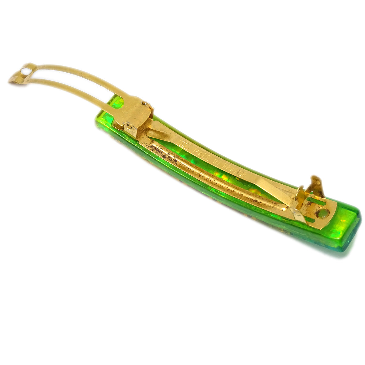 Luxury Chanel Hair Clip Hairpin Barrette Yellow 61