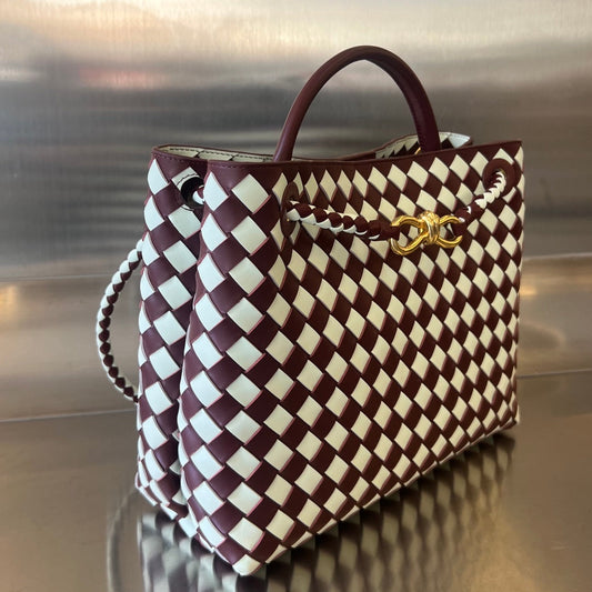 Luxury Bottega Veneta MEDIUM ANDIAMO 32 IN RED WHITE CALFSKIN