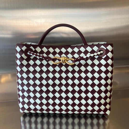Luxury Bottega Veneta MEDIUM ANDIAMO 32 IN RED WHITE CALFSKIN