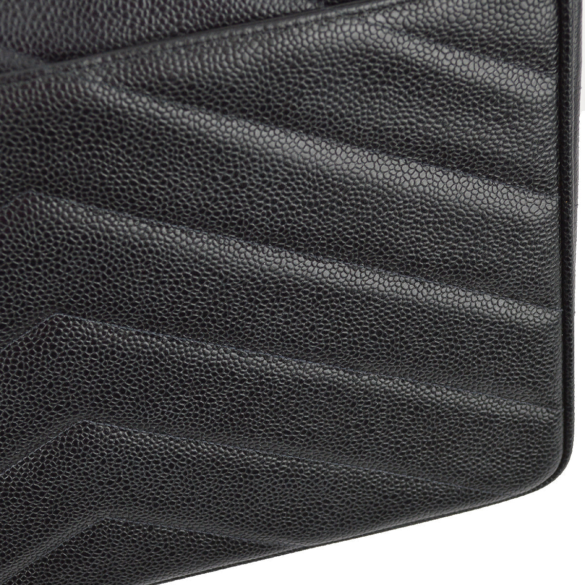 Luxury Chanel 1994-1996 Black Caviar Jumbo Chevron Letter Flap Bag