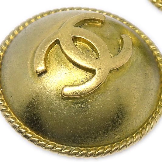 Luxury Chanel Button Earrings Gold Clip-On 94A