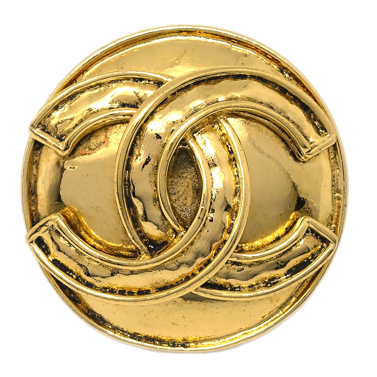 Luxury Chanel Medallion Brooch Pin Gold 94P