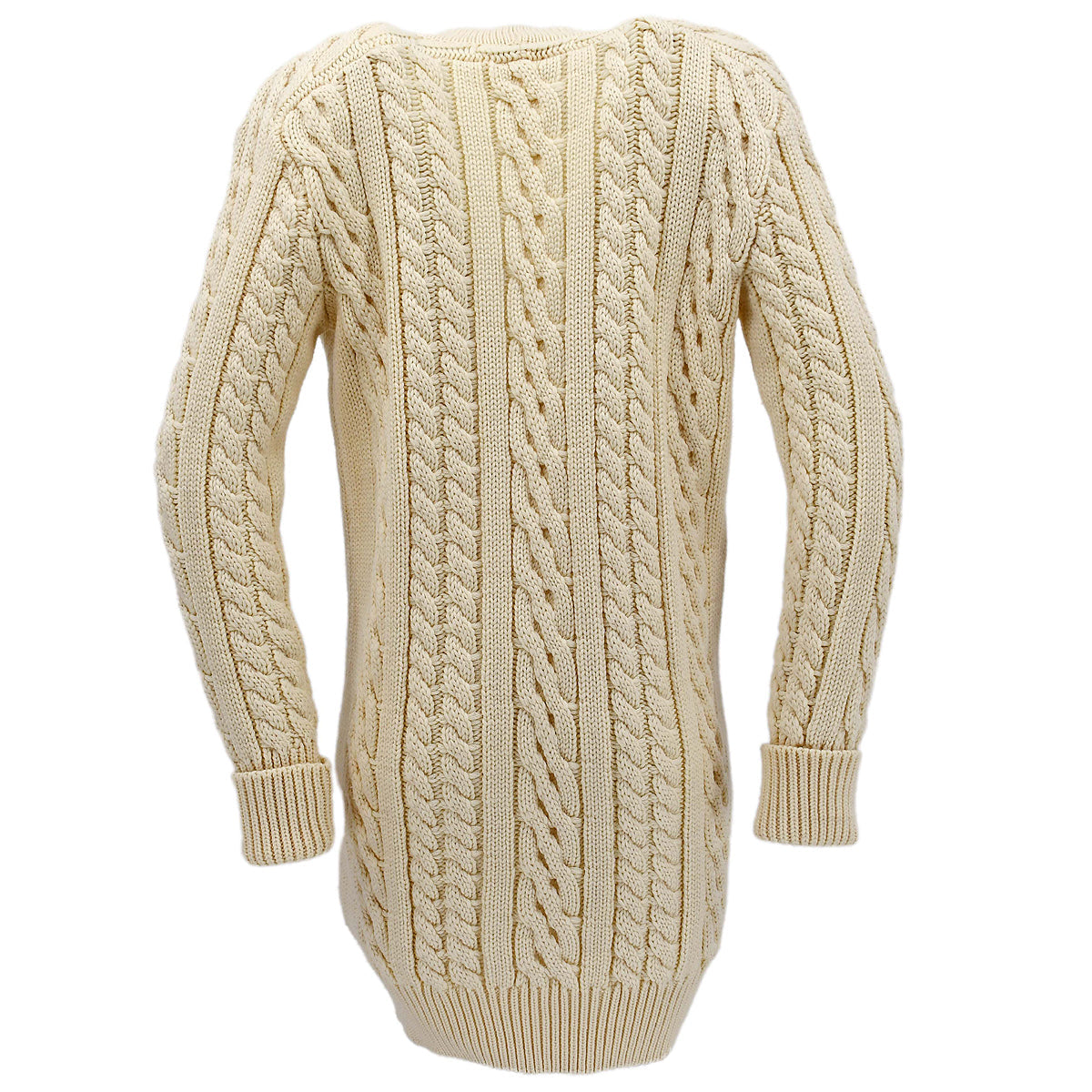 Luxury Chanel cable-knit wool long cardigan #38