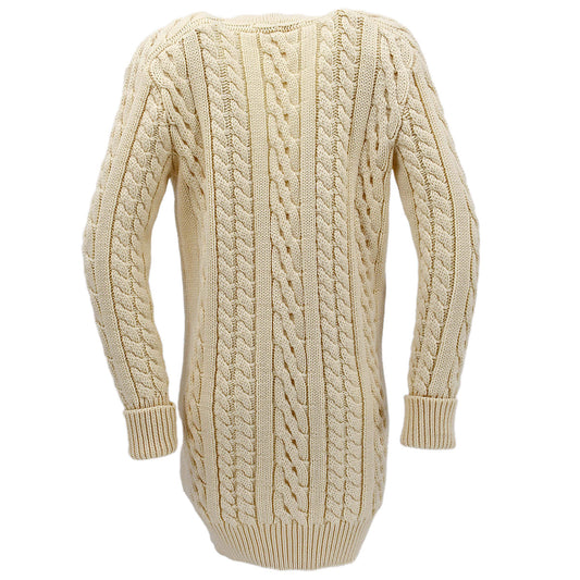 Luxury Chanel cable-knit wool long cardigan #38