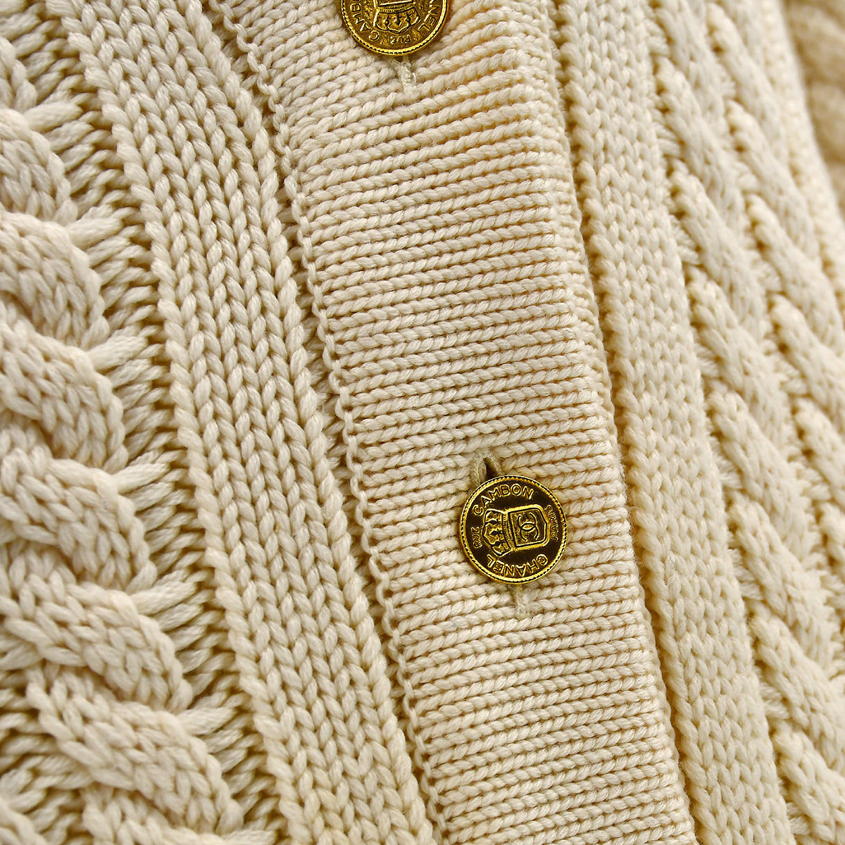 Luxury Chanel cable-knit wool long cardigan #38