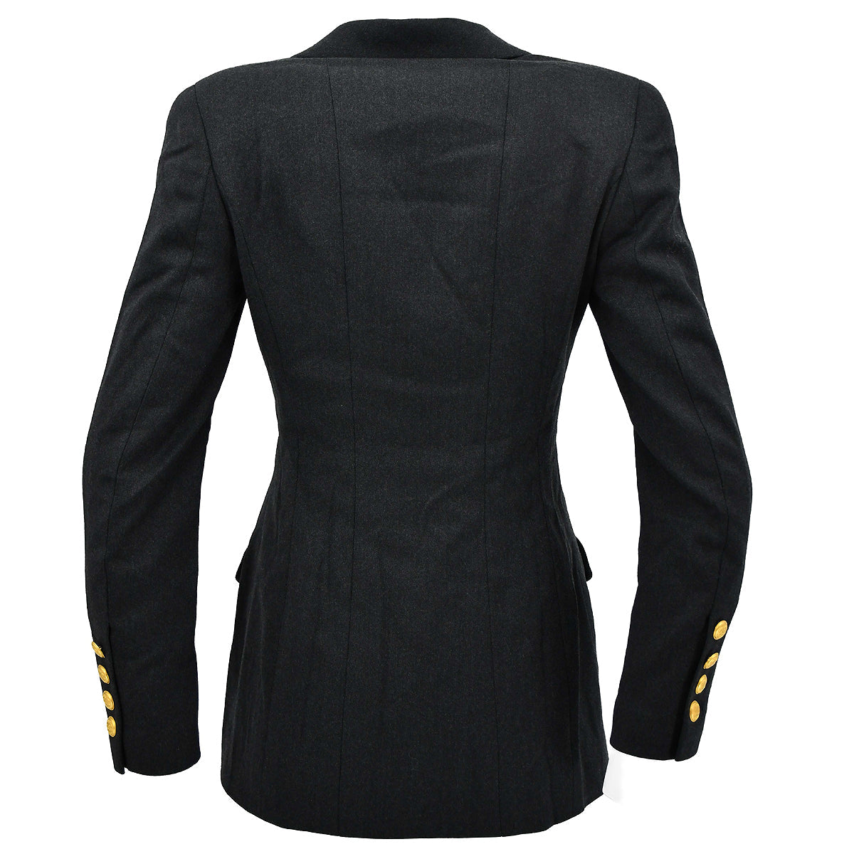 Luxury Chanel Double Breasted Jacket Gray 96A #38