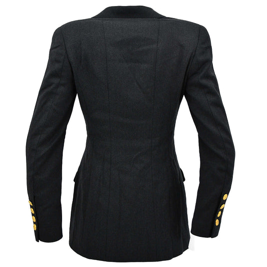 Luxury Chanel Double Breasted Jacket Gray 96A #38