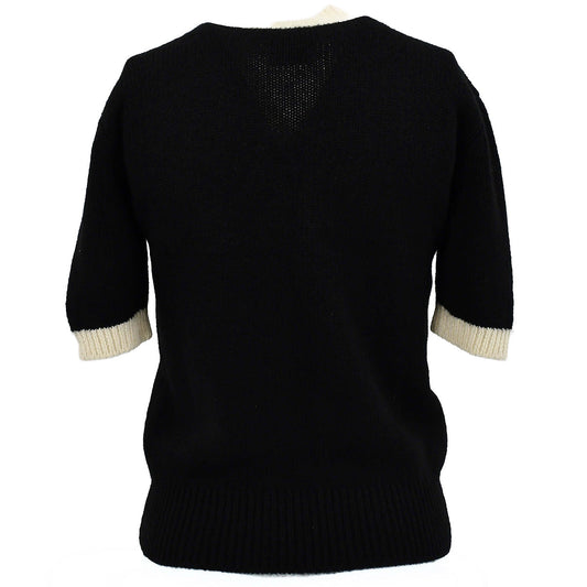 Luxury Chanel Fall 1996 short-sleeved cashmere knitted top #42