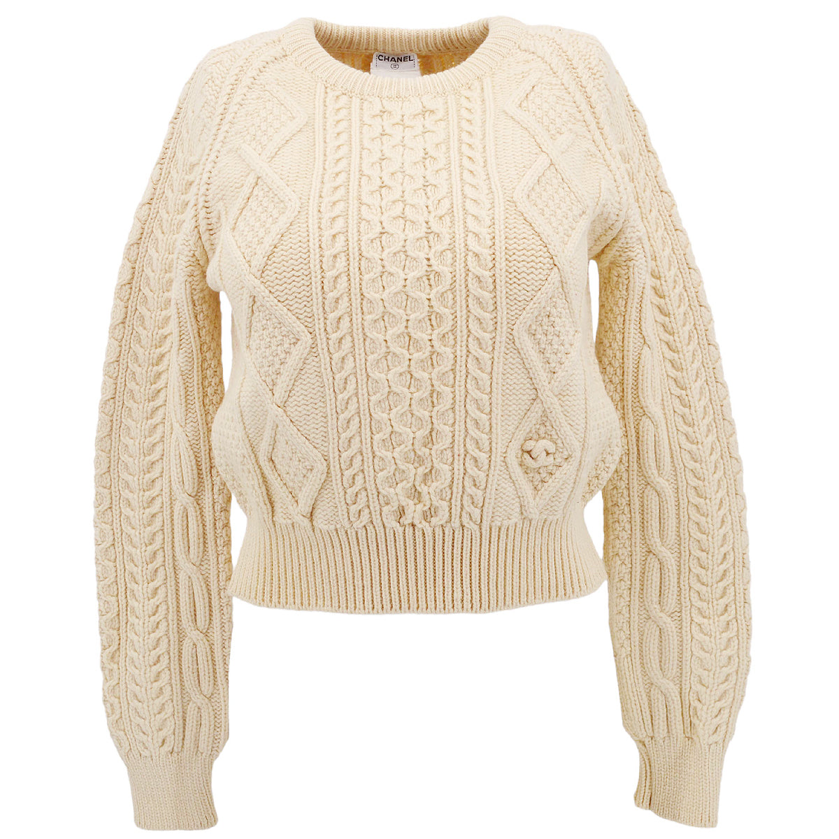Luxury Chanel Fisherman Sweater Ivory #40