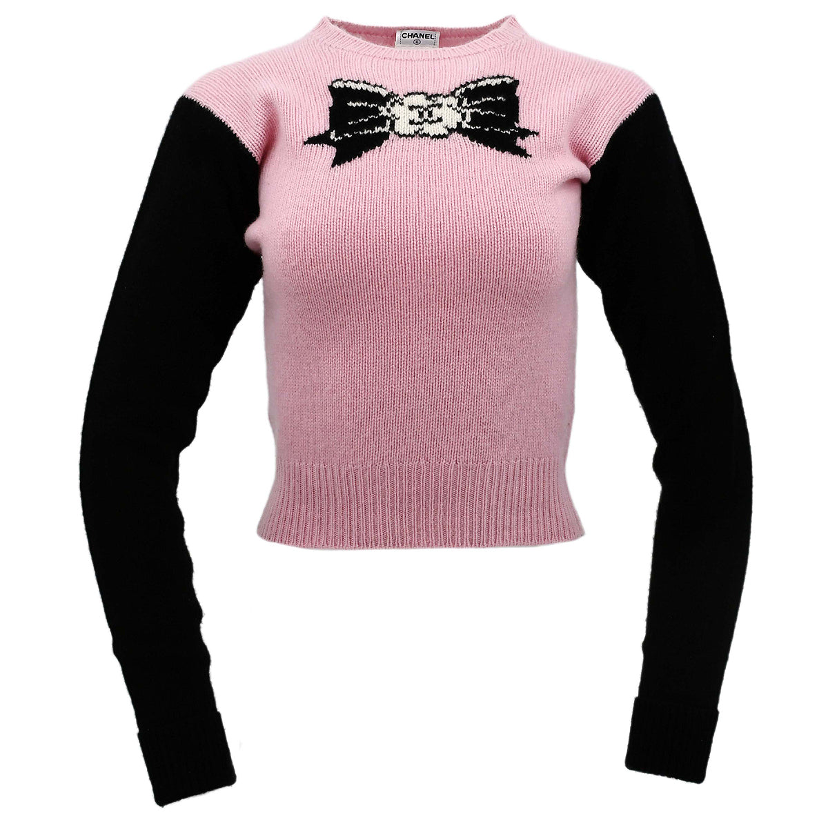 Luxury Chanel Fall 1995 bow-print cashmere jumper #38